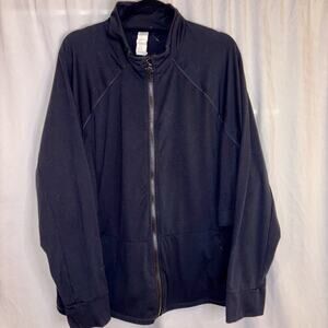 Athleta Womens Black Polyester/Spandex Full Zip Jacket w Pockets Size 4X EUC